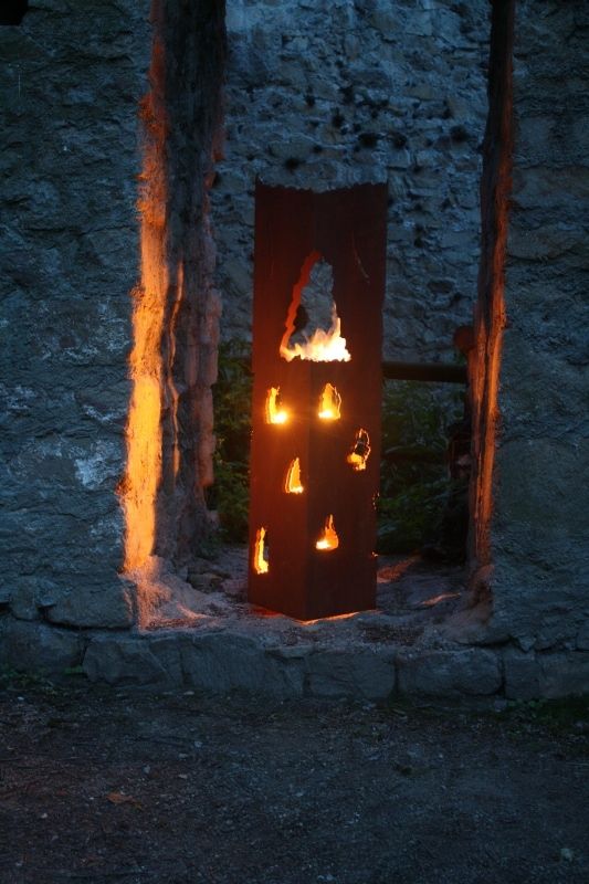 Edelrost Gartenstele – Linde Mit Eule, 120 Cm Hoch, 80 Cm Breit